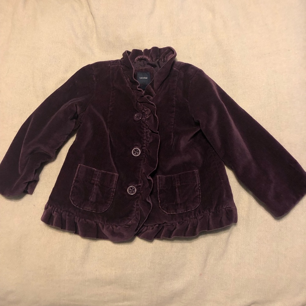 Purple velvet Gap kids jacket size 2T